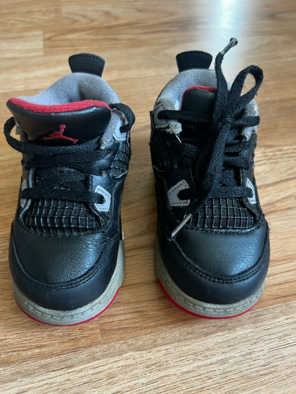 Leather sneakers, Nike Air Jordan
4 Retro 'Bred Reimagined' Toddler size 7C